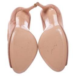 Pre Owned Gianvito Rossi Beige Suede Vamp Boots Size 37.5