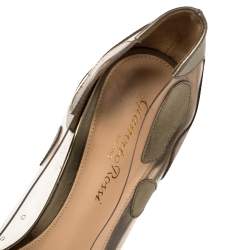 مملوكة مسبقًا حذاء كعب عالي جيانفيتو روسي جلد برونزي ميتاليك وبي في سي مقدمة مدببة مقاس 37.5