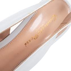 Pre Owned Gianvito Rossi White Leather Pointed Toe Slingback Sandals Size 39.5
