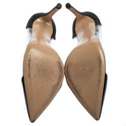 Pre Owned Gianvito Rossi Black Patent Leather And PVC Plexi Pumps Size 38