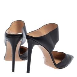 Pre Owned Gianvito Rossi Black Leather Mule Sandals Size 42