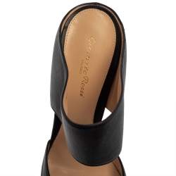 Pre Owned Gianvito Rossi Black Leather Mule Sandals Size 42