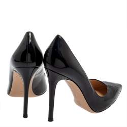 Pre Owned Gianvito Rossi Black Patent Leather Pointed Toe Pumps Size 37.5