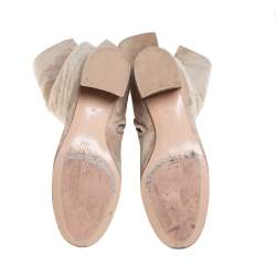 Pre Owned Gianvito Rossi Beige Suede Knee High Boots Size 36