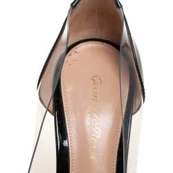 Pre Owned Gianvito Rossi Two Tone Patent Leather and PVC Plexi Pumps Size 38.5