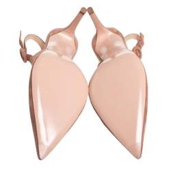 Pre Owned Gianvito Rossi Beige Suede Anna Slingback Sandals Size 36.5