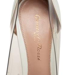 Pre Owned Gianvito Rossi Off White/Beige Patent Leather And PVC Plexi  Pumps Size 37