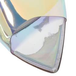 Pre Owned Gianvito Rossi Iridescent PVC And Foil Leather Elle Slide Sandals Size 37.5