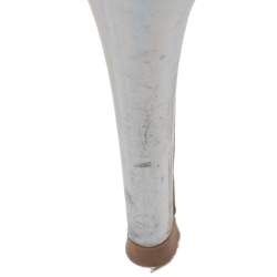 Pre Owned Gianvito Rossi Iridescent PVC And Foil Leather Elle Slide Sandals Size 37.5