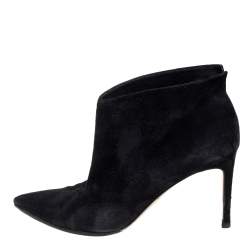 Gianvito Rossi Black Suede Kat Mid Booties Size 40.5