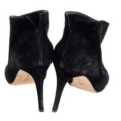 Gianvito Rossi Black Suede Kat Mid Booties Size 40.5