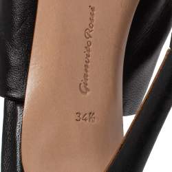 Pre Owned Gianvito  Rossi Black Leather Alise Mule Sandals Size 34.5