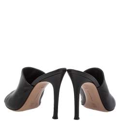 Pre Owned Gianvito  Rossi Black Leather Alise Mule Sandals Size 34.5