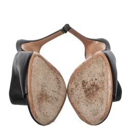 Pre Owned Gianvito  Rossi Black Leather Alise Mule Sandals Size 34.5