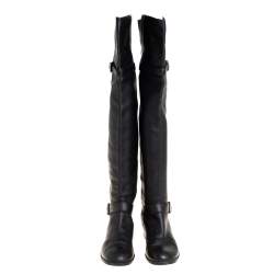 Pre Owned Gianvito Rossi Black Leather Knee Length Boots Size 40