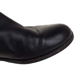 Pre Owned Gianvito Rossi Black Leather Knee Length Boots Size 40