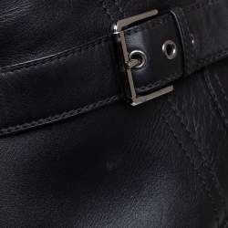 Pre Owned Gianvito Rossi Black Leather Knee Length Boots Size 40