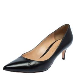 Gianvito Rossi Black Leather Pointed Toe Pumps Size 35.5