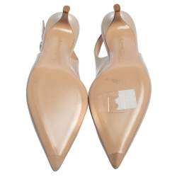 Pre Owned Gianvito Rossi Beige Leather Slingback Pointed Toe Pumps Size 36