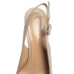 Pre Owned Gianvito Rossi Beige Leather Slingback Pointed Toe Pumps Size 36