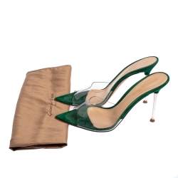 Pre Owned Gianvito Rossi Green PVC Elle Slide Sandals Size 36.5