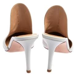 Pre Owned Gianvito Rossi White Leather Aramis Mules Size 36
