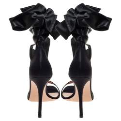 Pre Owned Gianvito Rossi Black Satin Gala Sandals Size 40