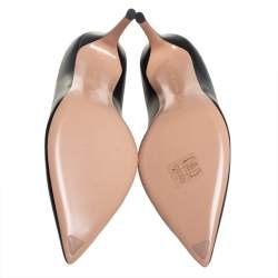 Pre Owned Gianvito Rossi Black Leather Pointed Toe Pumps Size 39.5