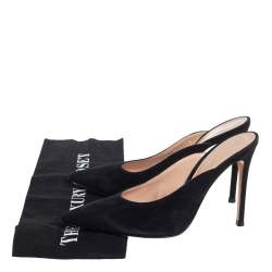 Pre Owned Gianvito Rossi Suede Fanny Point-Toe Mules Sandals Size 37