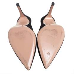 Pre Owned Gianvito Rossi Suede Fanny Point-Toe Mules Sandals Size 37