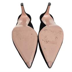 Pre Owned Gianvito Rossi Black Suede Mule Sandals Size 37.5