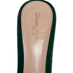 Pre Owned Gianvito Rossi Green PVC And Suede Elle Sandals Size 38