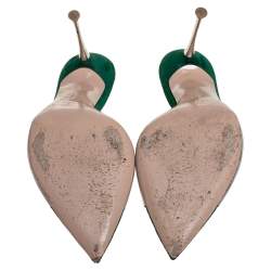 Pre Owned Gianvito Rossi Green PVC And Suede Elle Sandals Size 38