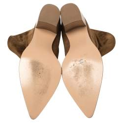 Pre Owned Gianvito Rossi Brown Suede Denver Mid Calf Boots Size 41