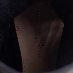 Pre Owned Gianvito Rossi Black Knit Fabric Open Toe Booties Size 42