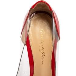 Pre Owned Gianvito Rossi Red Patent Leather and PVC Plexi  Pumps Size 36