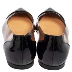 Pre Owned Gianvito Rossi Black Patent Leather And PVC Plexi Ballet Flats Size 36.5