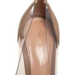Pre Owned Gianvitto Rossi Beige PVC And Leather Plexi Pumps Size 39