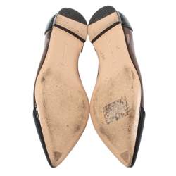 Pre Owned Gianvito Rossi Black Patent Leather And PVC Plexi Ballet Flats Size 39