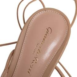 Pre Owned Gianvito Rossi Beige PVC And Leather Gwyneth Sandals Size 37.5