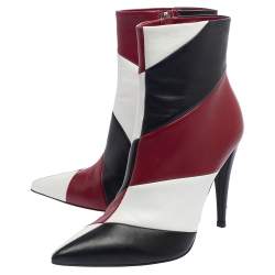 Pre Owned Gianvito Rossi Multicolor Leather Patchwork Ankle Boots Size 39