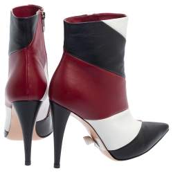 Pre Owned Gianvito Rossi Multicolor Leather Patchwork Ankle Boots Size 39