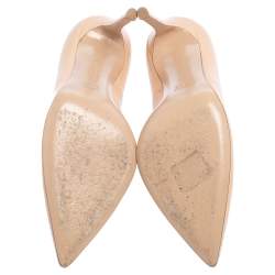 Pre Owned Gianvito Rossi Beige Leather Pointed Toe Gianvito Pumps Size 37