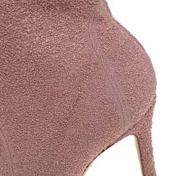 Pre Owned Gianvito Rossi Pink Stretch Fabric Ankle Boots Size 40.5