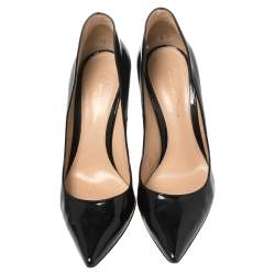 Pre Owned Gianvito Rossi Black Patent Leather Pointed Toe Pumps Size 38