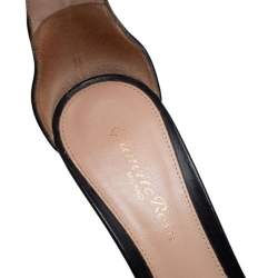 Pre Owned Gianvito Rossi Black Leather Portofino Ankle Strap Sandals Size 36