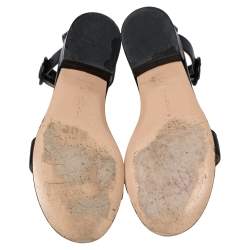 Pre Owned Gianvito Rossi Black Leather Ankle Strap Sandals Size 35