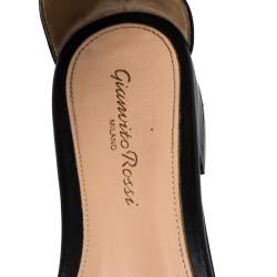 Pre Owned Gianvito Rossi Black Leather Ankle Strap Sandals Size 35