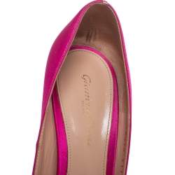 Pre Owned Gianvito Rossi Pink Satin Pointed Toe Pumps Size 39