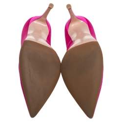 Pre Owned Gianvito Rossi Pink Satin Pointed Toe Pumps Size 39